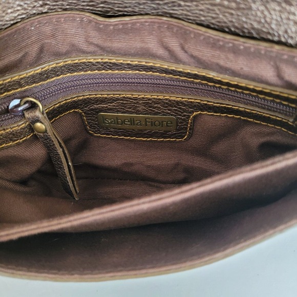 Isabella Fiore Metallic Brown Clutch Wristlet Leather Purse Small Bag Western - Picture 3 of 13